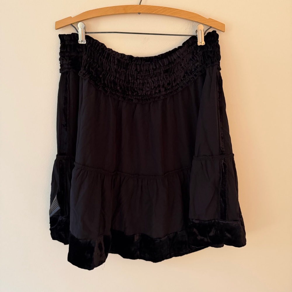 NWT Anthropologie by Anthropologie Somerset Velvet Mini Skirt Black Size XL - Picture 3 of 9